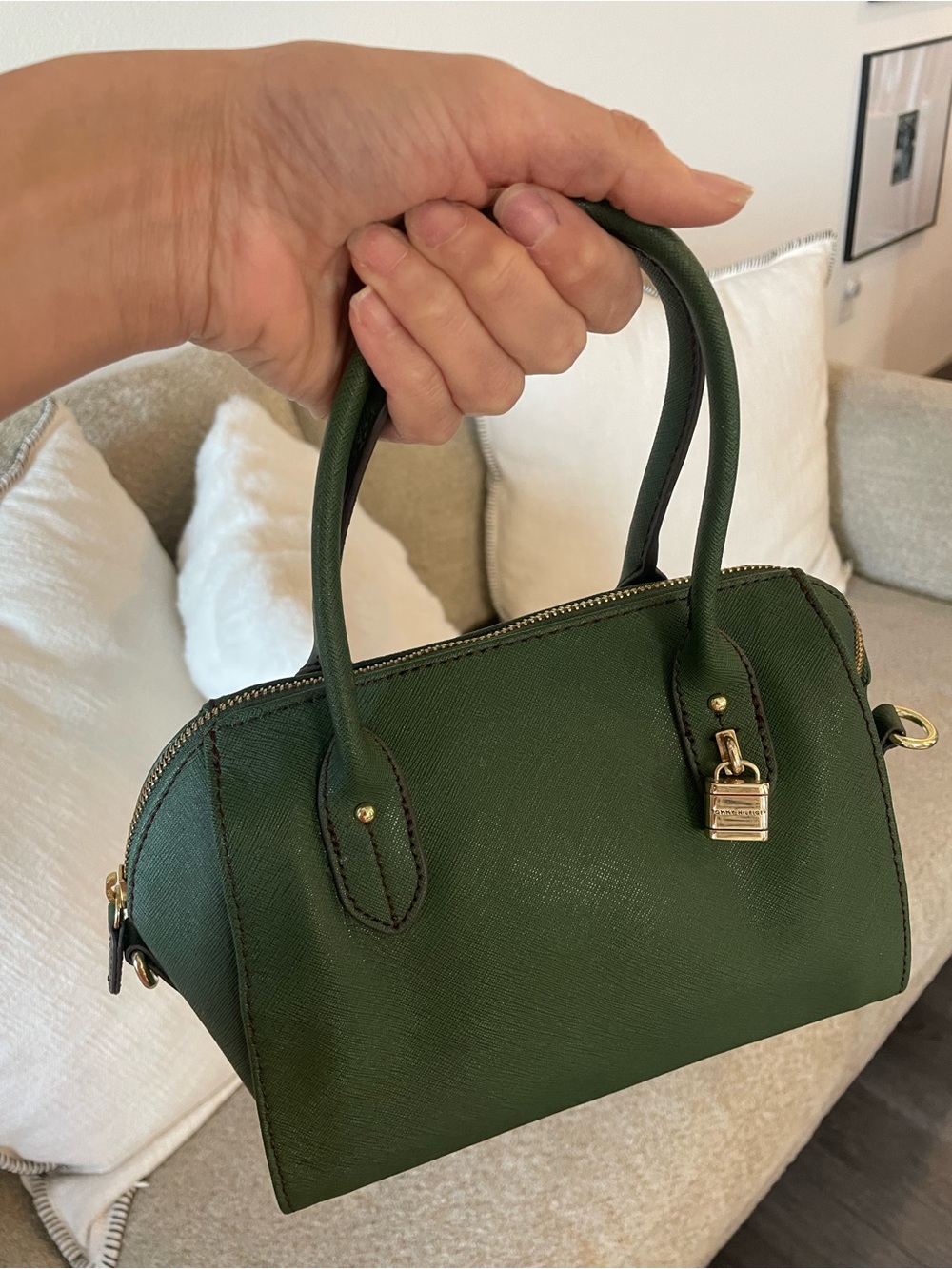 TOMMY Classic Green Saffiano Dome Satchel - Women's 👜 handbag Tommy Hilfiger